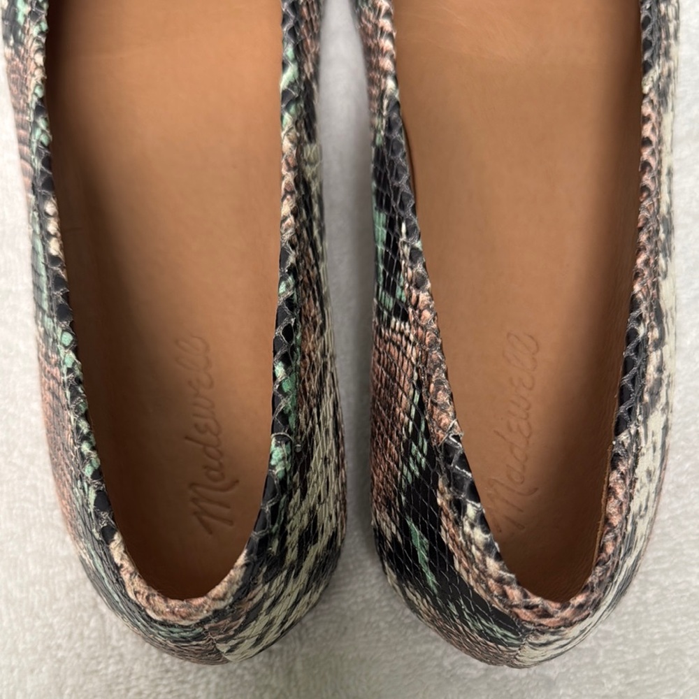 Madewell The Adele Snakeskin Ballet Flat Size 9.5 - Picture 9 of 11